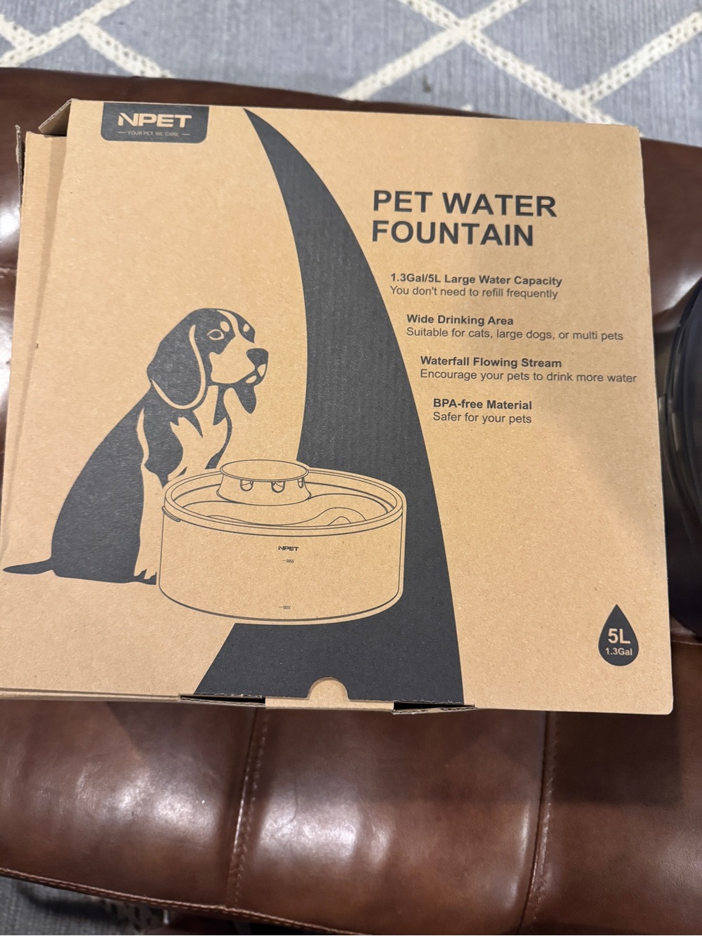 Pet Water Fountain - 5L (Tan)